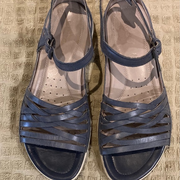Ecco Shoes - ECCO blue leather sandals, European size 38